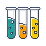 Icon of blood in test tubes for dihydrorhodamine (DHR) testing